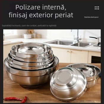 Vas de mâncare din oțel inoxidabil, izolație dublă - Rotund, necompatibil cu cuptor cu microunde, imprimare logo disponibil