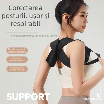 Bandă pentru umăr pentru corecția posturii – poliester, model JBBS-3046, utilizare universală, compatibil cu yoga