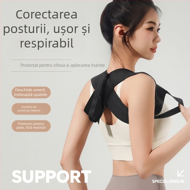 Bandă pentru umăr pentru corecția posturii – poliester, model JBBS-3046, utilizare universală, compatibil cu yoga