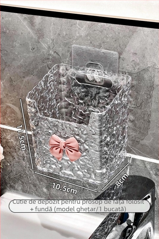 Raft de baie montat pe perete pentru cosmetică și prosoape de față, din plastic, 1 nivel, fără găuri