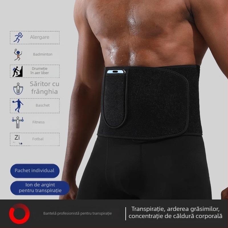 Centură talie pentru transpirație – universală, pentru yoga, protecție talie, fibră de poliester