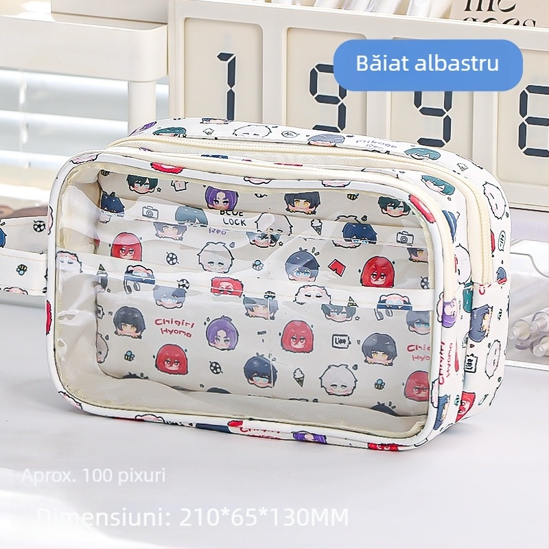 Penar pentru creioane cu temă volei pentru adolescenți, unisex, stil coreean, material țesut, Writing Pavilion