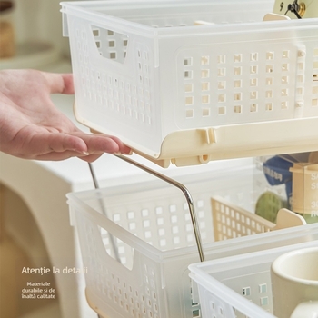 Coș de depozitare din PP, cu design perforat și extensibil – pentru birou/dormitor, stil retro (Modelele TB-2357 / TB-2477), pentru cărți, reviste și cabluri