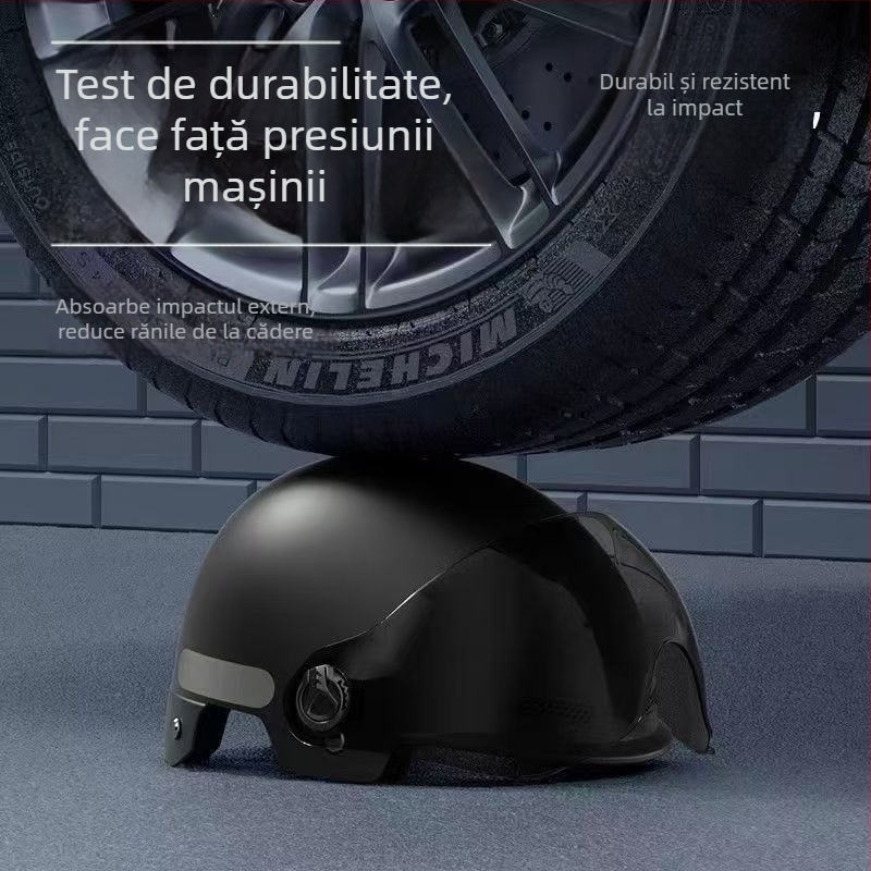 Șlem pentru motocicletă electrică cu protecție solară, unisex adulți, design retro de vară, universal pentru toate anotimpurile, ABS, certificat 3C, pentru biciclete electrice