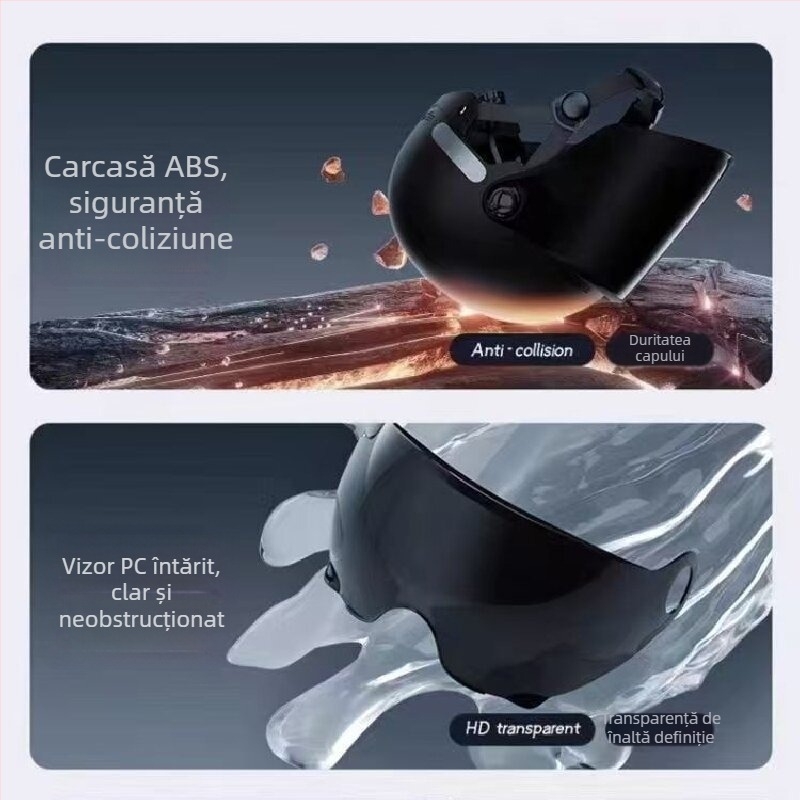 Șlem pentru motocicletă electrică cu protecție solară, unisex adulți, design retro de vară, universal pentru toate anotimpurile, ABS, certificat 3C, pentru biciclete electrice