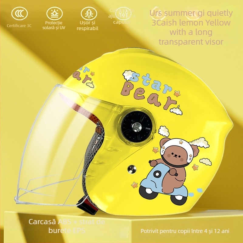 Cască de iarnă pentru copii pentru vehicule electrice – ABS, certificare 3C, stil 3/4, potrivit pentru copii