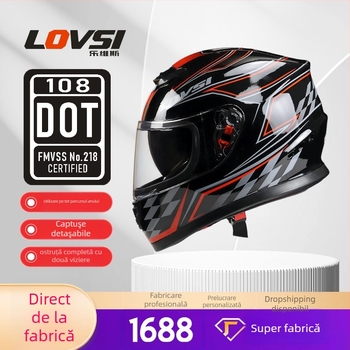 LOVSI cască integrală ABS pentru motociclete electrice — DOT certificat, universal