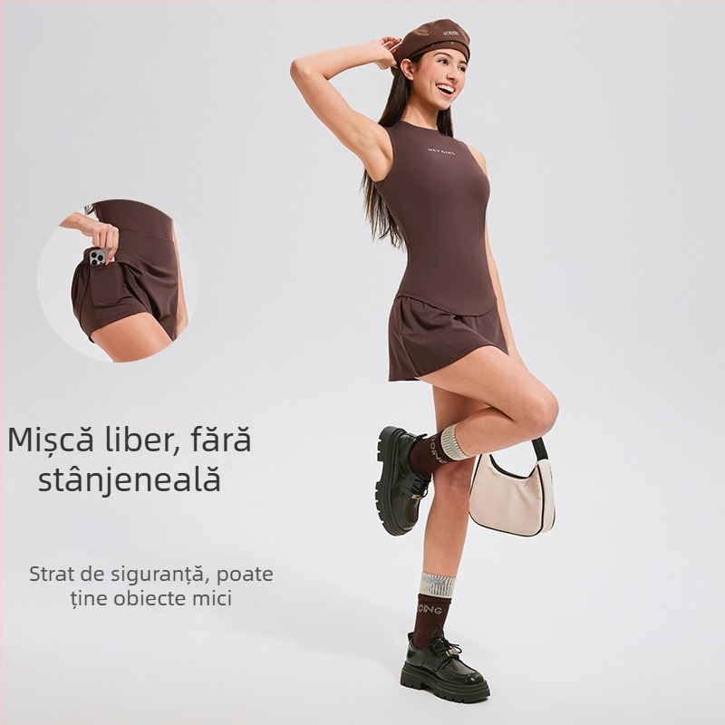 Vesta feminină fără mâneci pentru tenis, uscat rapid, elastică, nylon 84%, potrivită pentru vară, primăvară și toamnă.