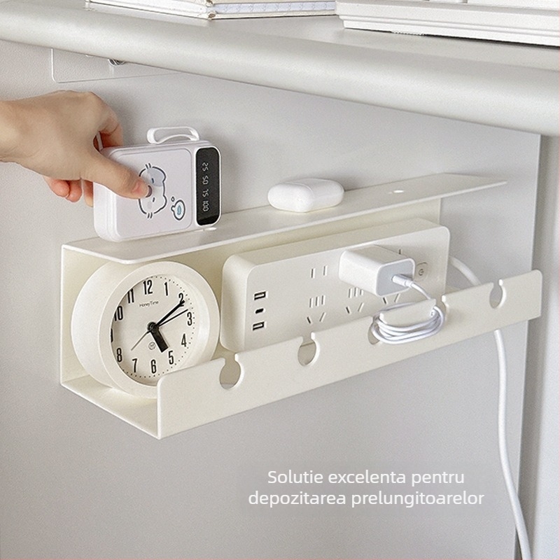 Organizator cabluri din plastic, montaj pe perete, stil modern minimalist, depozitare pe birou, Lemon book