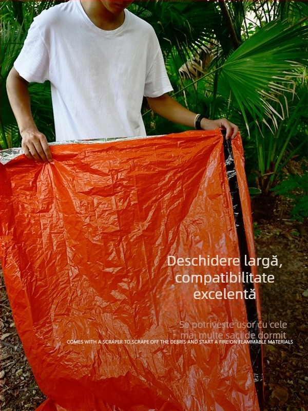 Sac de dormit pentru prim ajutor – căptușeală PE, material PE, construcție tip plic, 128 g, pentru adulți