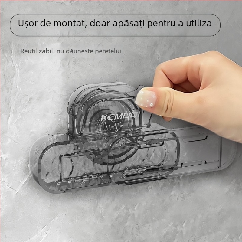 Organizator cu ventuză – montare fără găuri, rezistent la umiditate, capacitate de încărcare, plastic, stil modern minimalist