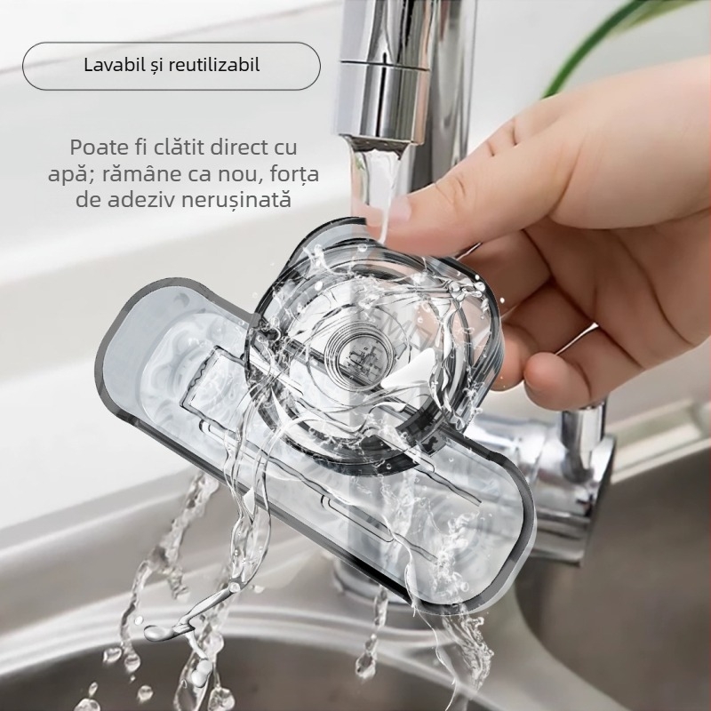 Organizator cu ventuză – montare fără găuri, rezistent la umiditate, capacitate de încărcare, plastic, stil modern minimalist