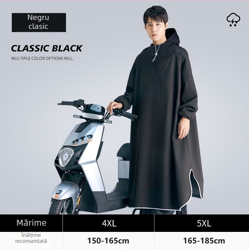 Pelerină de ploaie pentru scuter electric și motocicletă, țesătură Oxford, grosime a țesăturii 18, strat impermeabil PVC, pentru 1 adult