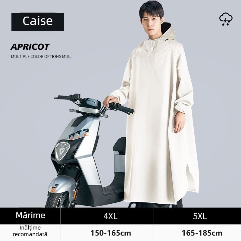 Pelerină de ploaie pentru scuter electric și motocicletă, țesătură Oxford, grosime a țesăturii 18, strat impermeabil PVC, pentru 1 adult