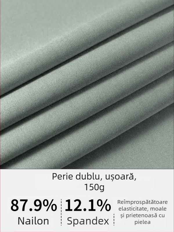 Tricou de yoga cu maneci scurte, respirabil, uscare rapidă, țesătură Cloud Sense Pro, compoziție nylon 87,9% și spandex 12,1%, croială Slim-fit