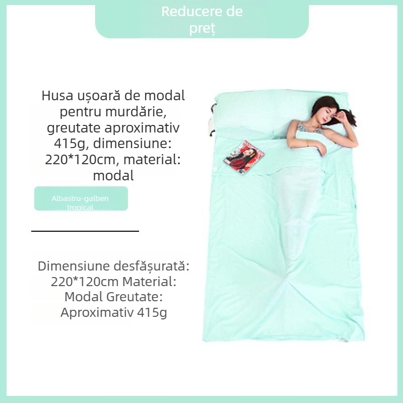 Explorer liner pentru sac de dormit din modal, stil plic, pentru adulți, 410 g