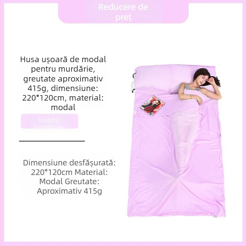 Explorer liner pentru sac de dormit din modal, stil plic, pentru adulți, 410 g