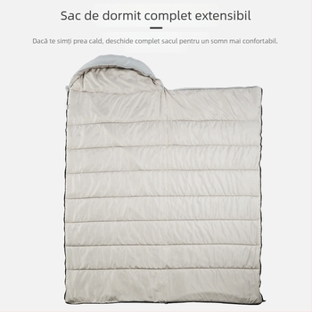 Sac de dormit pentru camping în aer liber, în stil plic, pentru patru anotimpuri; umplutură din bumbac fără adeziv; căptușeală și țesătură: Chunya Spinning; structură: plic; potrivit pentru adulți