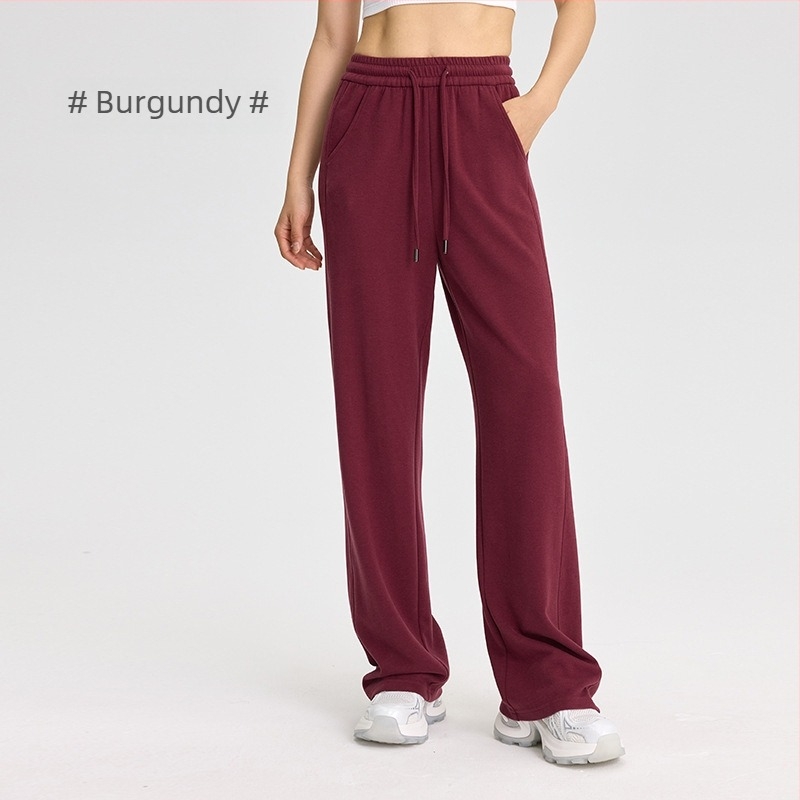 Pantaloni femei din fibră de celuloză regenerată, țesătură Derong, grosime mare, periat, croială dreaptă, casual iarnă 2024.