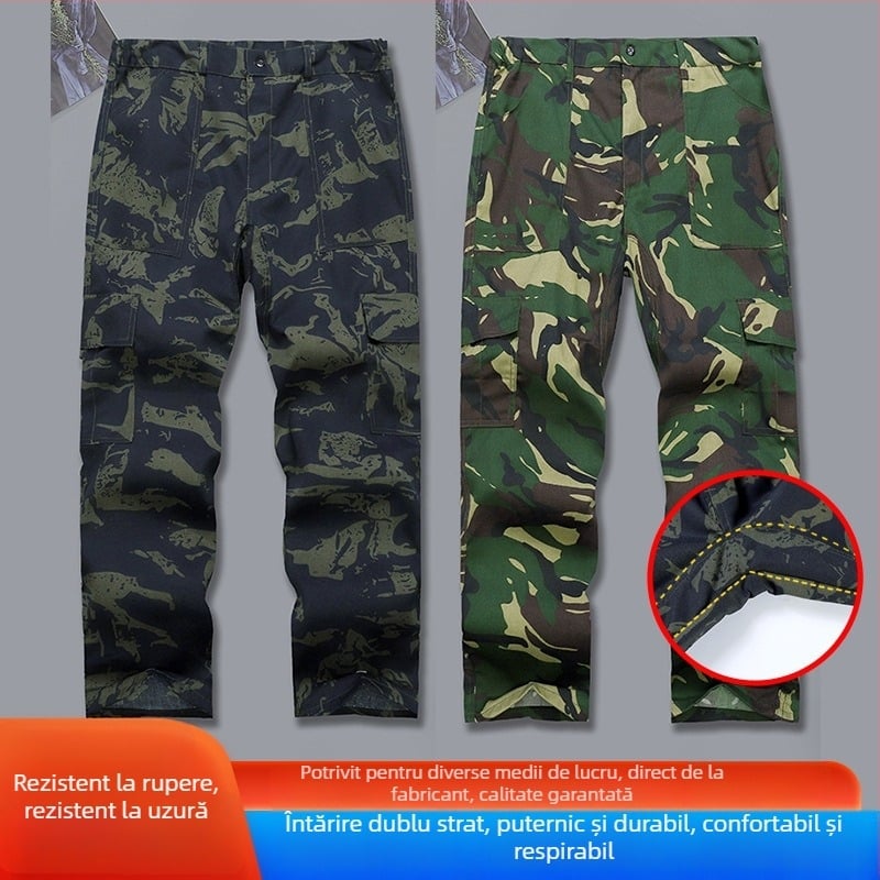 Pantaloni camuflaj drept, material: amestec de fibre chimice, funcție anti-murdărire, model camuflaj, potriviți pentru toate anotimpurile, cod produs Jd001