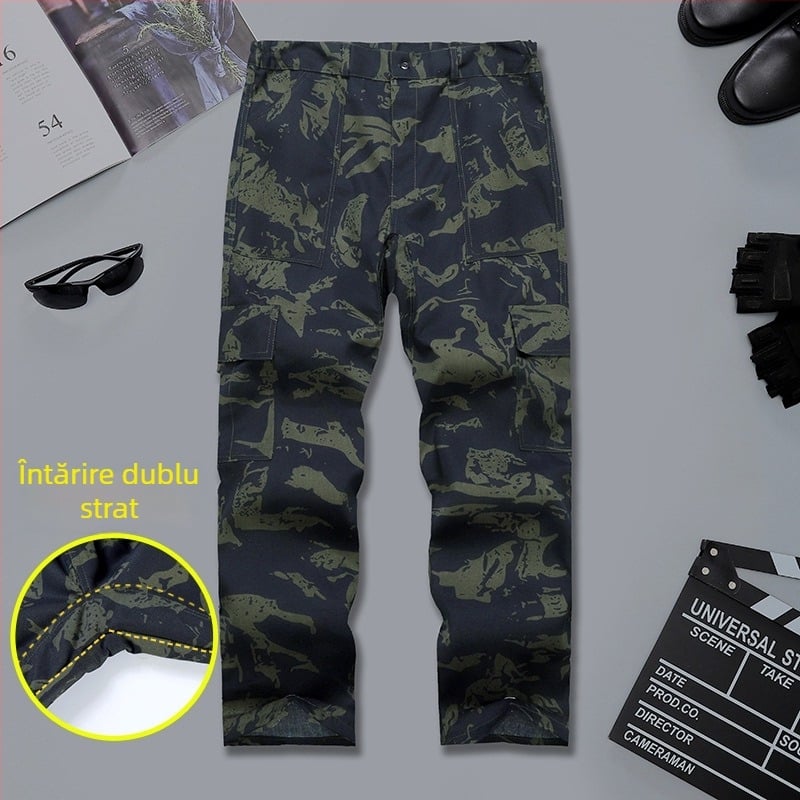 Pantaloni camuflaj drept, material: amestec de fibre chimice, funcție anti-murdărire, model camuflaj, potriviți pentru toate anotimpurile, cod produs Jd001