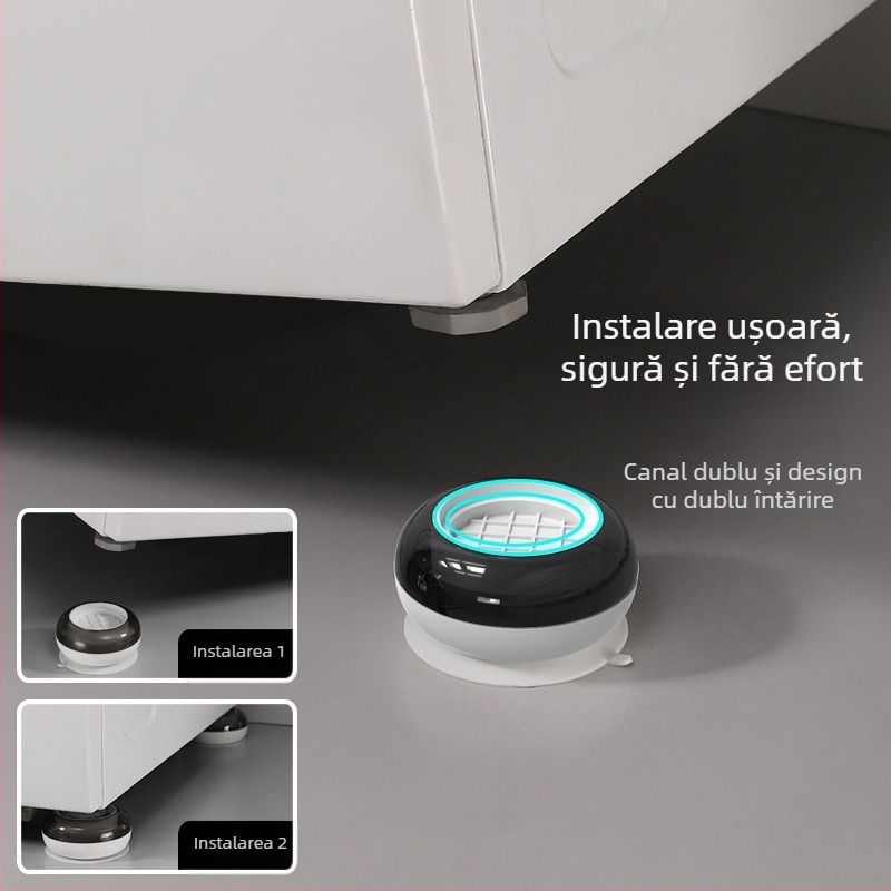 Picioare pentru mașina de spălat - antiderapante, mobile, fără montaj; bază din plastic; potrivite pentru mașina de spălat și dulap