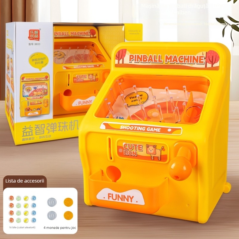 Mașină de aruncat bile din plastic – Jucărie educativă pentru copii 4–6 ani, Modelul 8833, Cutie colorată