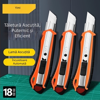 Cuțit mare de despachetare pentru colete, mâner ABS, anti-alunecare, lamă 0,5 × 20 × 100 mm, greutate 95 g, model LIT.181730