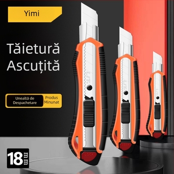 Cuțit mare de despachetare pentru colete, mâner ABS, anti-alunecare, lamă 0,5 × 20 × 100 mm, greutate 95 g, model LIT.181730