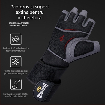 Gounod Mănuși half-finger pentru haltere – protecția palmei, rezistente la uzură, din poliester, pentru fitness