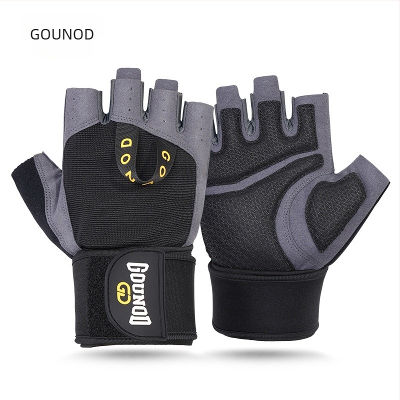 Gounod Mănuși half-finger pentru haltere – protecția palmei, rezistente la uzură, din poliester, pentru fitness