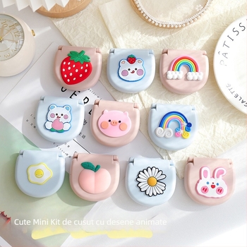 Cutie pentru ace - Set de cusut portabil drăguț, stil desen animat, 500 buc./cutie, cod produs C218, greutate ≈ 42,2 g, prelucrare la comandă