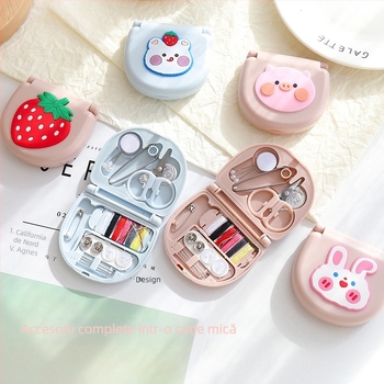 Cutie pentru ace - Set de cusut portabil drăguț, stil desen animat, 500 buc./cutie, cod produs C218, greutate ≈ 42,2 g, prelucrare la comandă