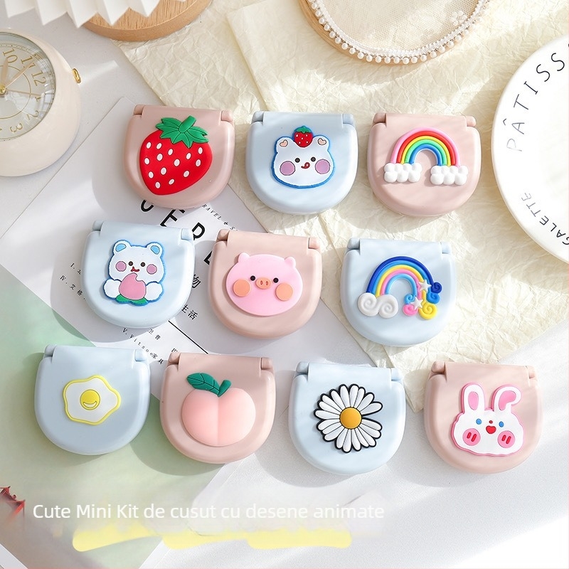 Cutie pentru ace - Set de cusut portabil drăguț, stil desen animat, 500 buc./cutie, cod produs C218, greutate ≈ 42,2 g, prelucrare la comandă