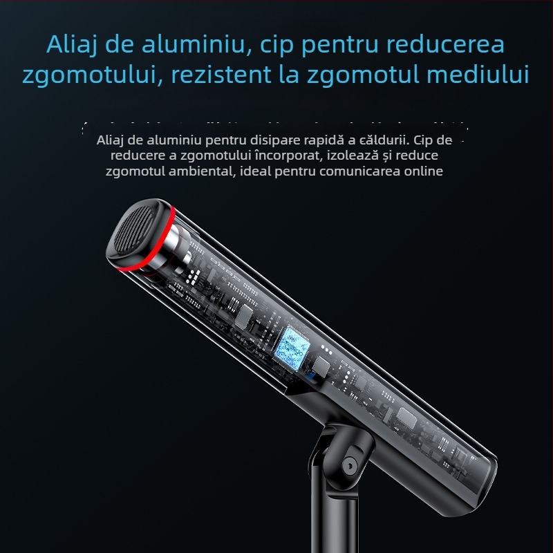 Yesido microfon condenser USB de birou cu reducere a zgomotului, Plug‑and‑Play, SNR ≥ 70 dB — potrivit pentru jocuri, cântat și streaming live