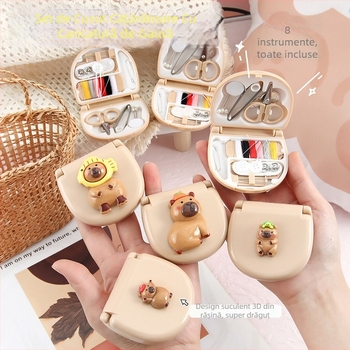 Cutie de cusut cu motif animal desenat, kit portabil de cusut, ușor 41 g / 54 g