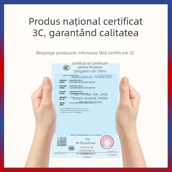 Pucai priză cu telecomandă wireless, 220V, 10A, 2500W, cu protecție la șocuri electrice