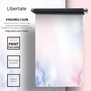 Covor de yoga din cauciuc velur, grosime 1,5 mm, greutate 23, pliabil, antiderapant