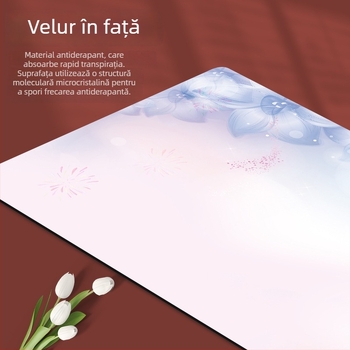 Covor de yoga din cauciuc velur, grosime 1,5 mm, greutate 23, pliabil, antiderapant