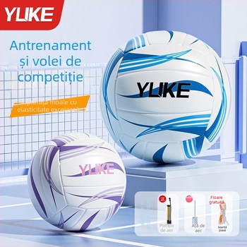 Minge de volei pentru interior, Yuke, PVC, cusută cu mașina, potrivită pentru antrenamente și competiții