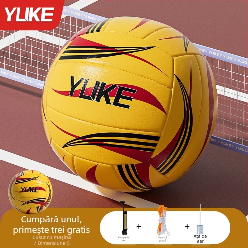 Minge de volei pentru interior, Yuke, PVC, cusută cu mașina, potrivită pentru antrenamente și competiții