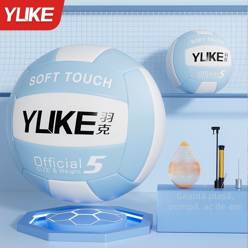 Minge de volei pentru interior, Yuke, PVC, cusută cu mașina, potrivită pentru antrenamente și competiții