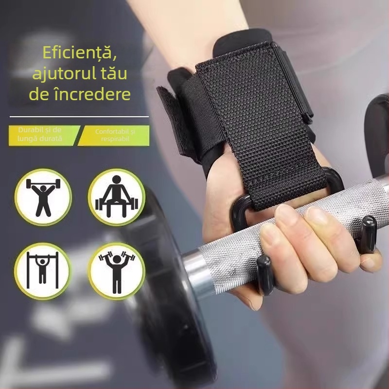 Cârlig ajutător pentru tracțiuni la bara suspendată — protecție metalică pentru încheietură, pentru adulți, fitness și deadlift