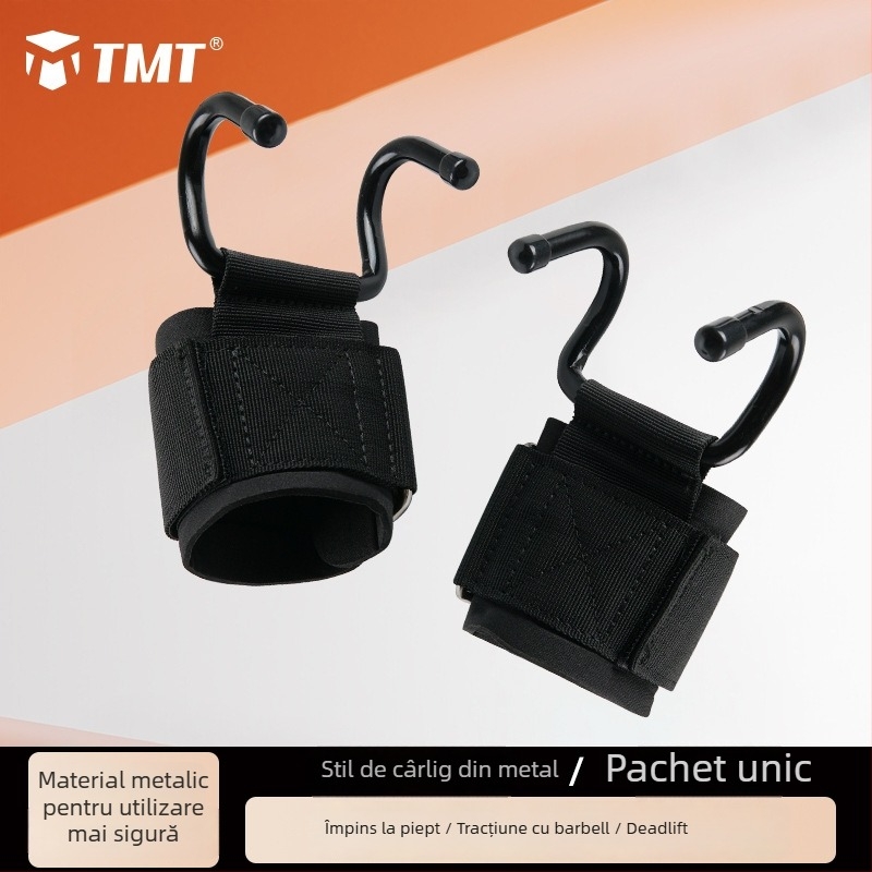 Cârlig ajutător pentru tracțiuni la bara suspendată — protecție metalică pentru încheietură, pentru adulți, fitness și deadlift