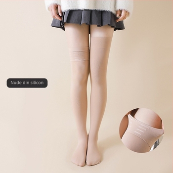 Șosete până la genunchi din catifea, cu protecție antiderapantă din silicon pentru genunchi, lungi peste genunchi, nylon 80D