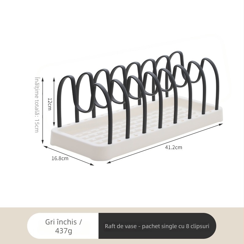 Raft pentru farfurii - demontabil, pliabil, mobil (din plastic; fără montaj)