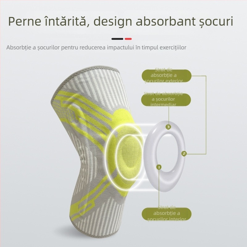 Genunchi sport – manșon protector pentru articulația genunchiului, din poliester, fibre elastice dienă, nylon și spandex, pentru baschet, fotbal, alergare și fitness