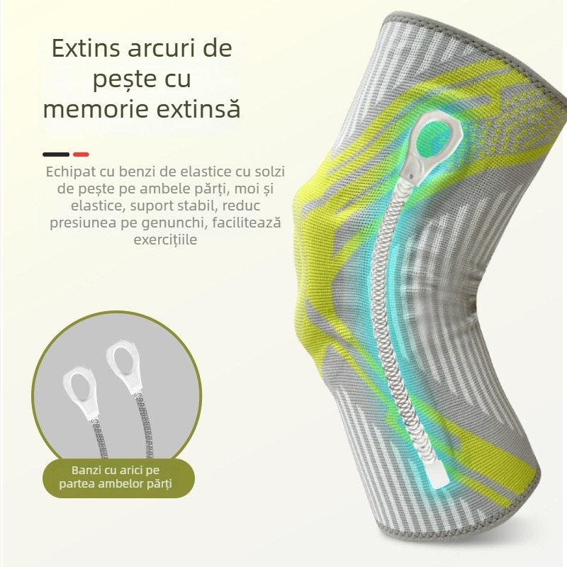 Genunchi sport – manșon protector pentru articulația genunchiului, din poliester, fibre elastice dienă, nylon și spandex, pentru baschet, fotbal, alergare și fitness