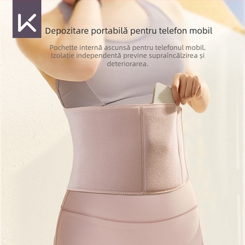 Centură de talie cu ioni de argint pentru transpirație, din poliester, pentru adulți, potrivită pentru alergare și yoga, protecție a taliei