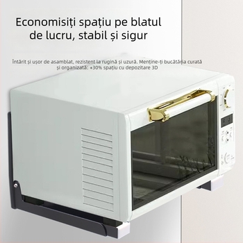 Raft de perete din oțel inoxidabil pentru cuptorul cu microunde, extensibil și pliabil, stil Nordic, model 2025.1.18